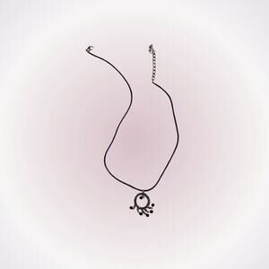 Black Leather Cord Pendant Necklace | Sz OS